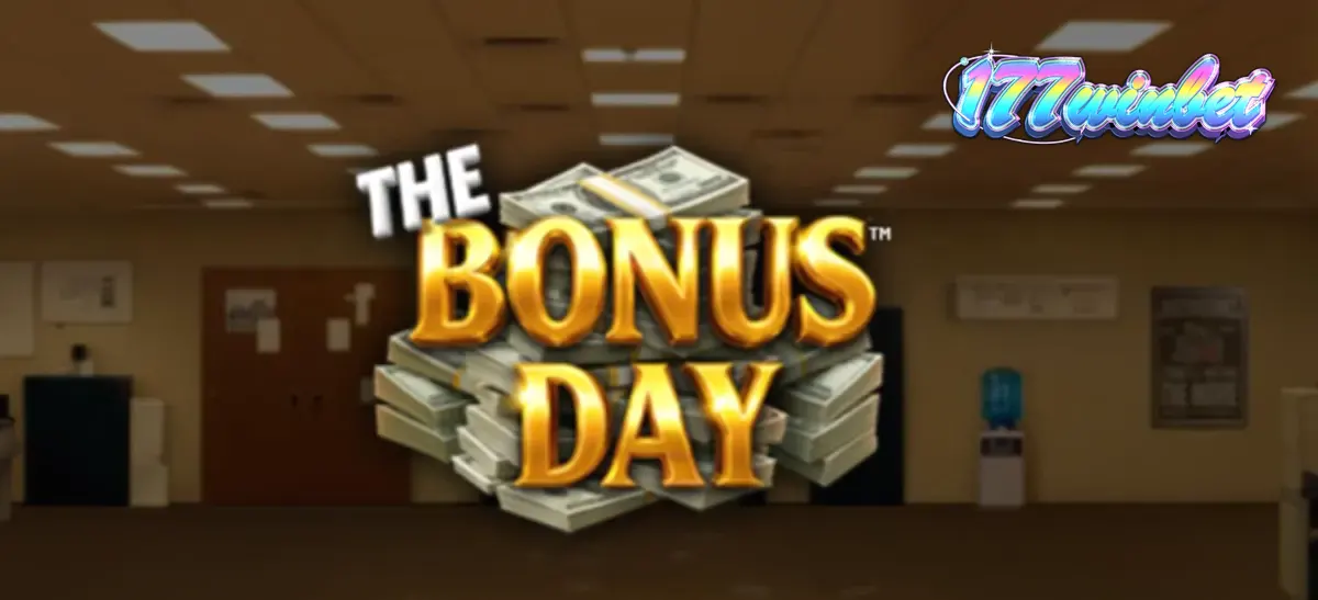 Tampilan visual slot The Bonus Day dengan tema kantor dan simbol-simbol korporat